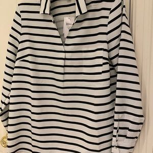 White and Black stripped top